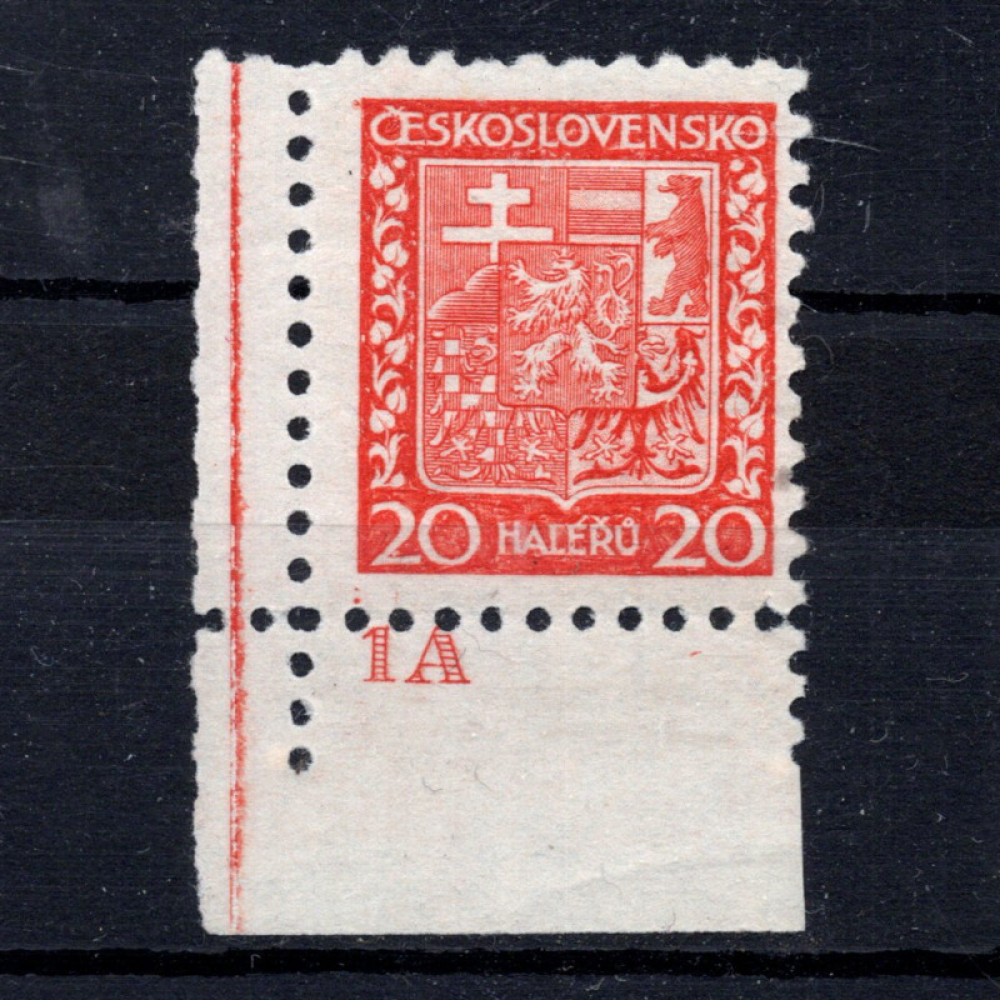 Selo com número de chapa Tchecoslováquia, Pof.250 (Mi. 279A), MNH, 20h