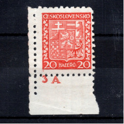 Selo com número de chapa Tchecoslováquia, Pof.250 (Mi. 279A), MNH, 20h