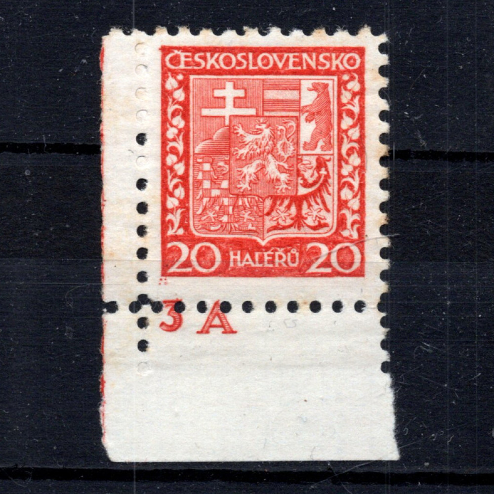 Selo com número de chapa Tchecoslováquia, Pof.250 (Mi. 279A), MH, 20h