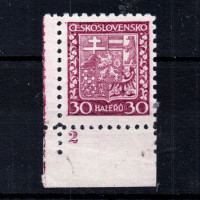 Selo com número de chapa Tchecoslováquia, Pof.252 (Mi. 281), MH, 30h