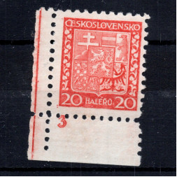 Selo com número de chapa Tchecoslováquia, Pof.250 (Mi. 279A), MNH, 20h