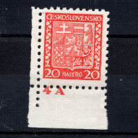 Briefmarken mit Kennzeichen Tschechoslowakie, Pof.250 (Mi. 279A)**, 20h