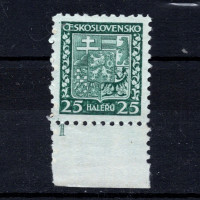 Stamps with plate numbers Czechoslovakia, Pof.251 (Mi. 280), MH, 25h