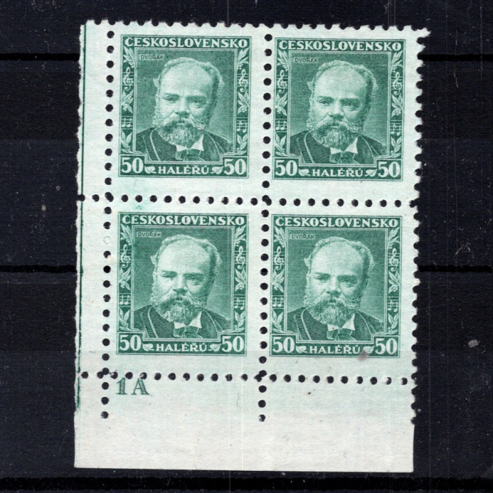 Corner block of stamps Czechoslovakia, Pof.280 (Mi. 329), MH, 50h