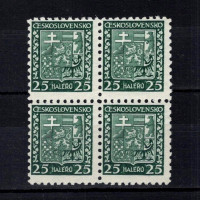 Viererblock Tschechoslowakie, Pof.251 (Mi. 280)**, 25h