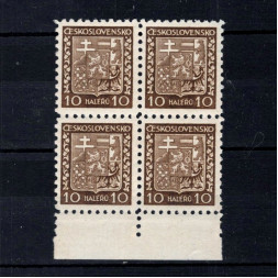 Bloque de cuatro Checoslovaquia, Pof.249 (Mi. 278), MNH, 10h