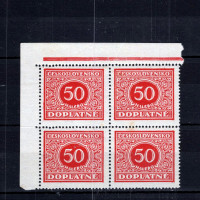 Viererblock Tschechoslowakie, Pof.DL60 (Mi. 60)*, 50h