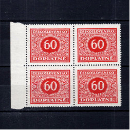 Viererblock Tschechoslowakie, Pof.DL61 (Mi. 61)*, 60h