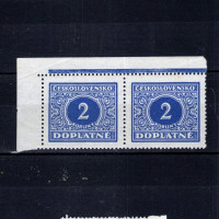 Pareja Checoslovaquia, Pof.DL63 (Mi. 63), MNH, 2 Kč