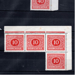 Block of stamps Czechoslovakia, Pof.DL56 (Mi. 56), MH, 10h
