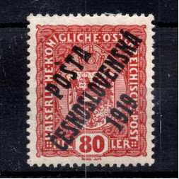 Sello Checoslovaquia, Pof.45 (Mi. 48), MH, 80h