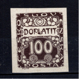 Stamp Czechoslovakia, Pof.DL9 (Mi. 9), MH, 100h