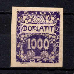 Stamp Czechoslovakia, Pof.DL13 (Mi. 13), MH, 1000h