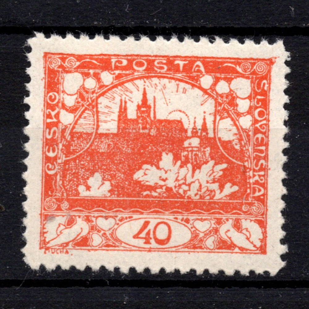 Sello Checoslovaquia, Pof.14D (Mi. 7 privatem Auftrag), MH, 40h