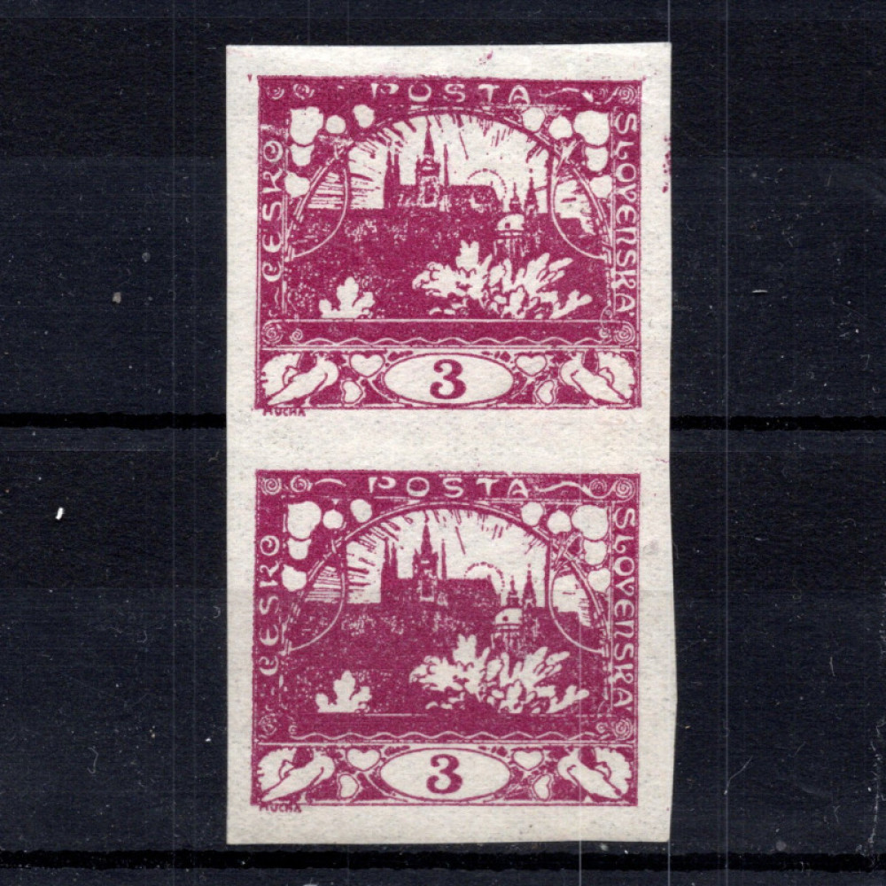 Pareja Checoslovaquia, Pof.2 (Mi. 1), MH, 3h