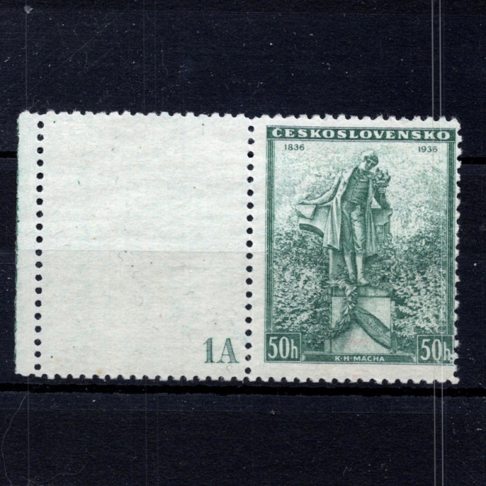 Sello con número de plancha Checoslovaquia, Pof.298 (Mi. 345), MH, 50h