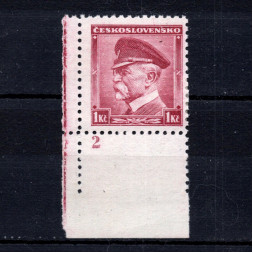 Briefmarken mit Kennzeichen Tschechoslowakie, Pof.303 (Mi. 350)*, 1 Kč