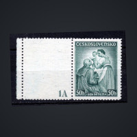 Stamps with plate numbers Czechoslovakia, Pof.295 (Mi. 342), MNH, 50+50h