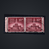 Block of 2 United States, Mi.665Ax (SG 1043), Used #, 10 ¢