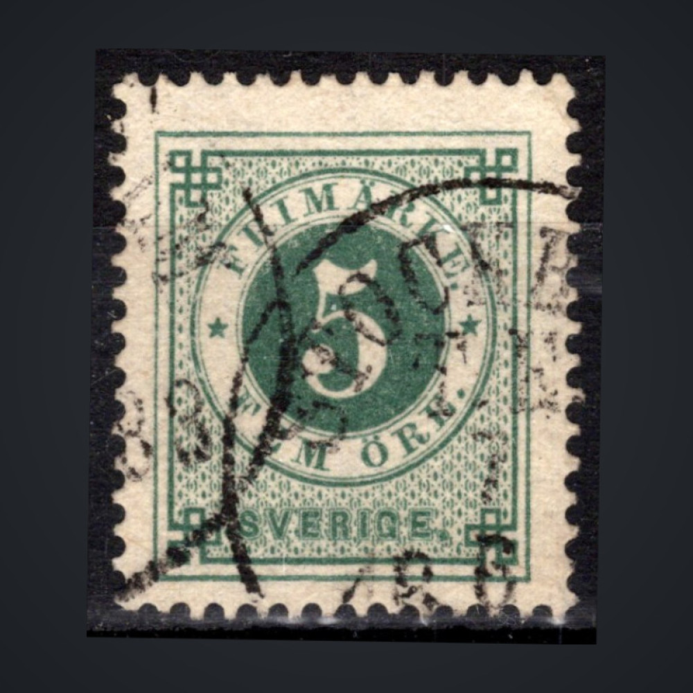 Briefmarke Schweden, Mi.19B (SG 18c)#, 5 Swedish