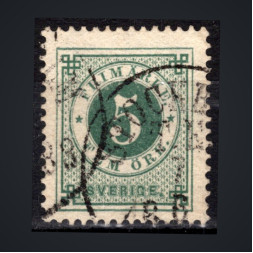 Sello Suecia, Mi.19B (SG 18c), Usado #, 5 Swedish