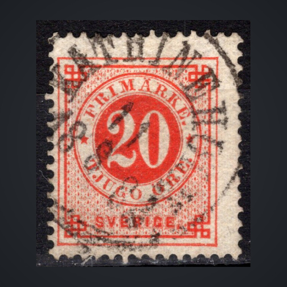 Sello Suecia, Mi.22Ba (SG 22a), Usado #, 20 Ö