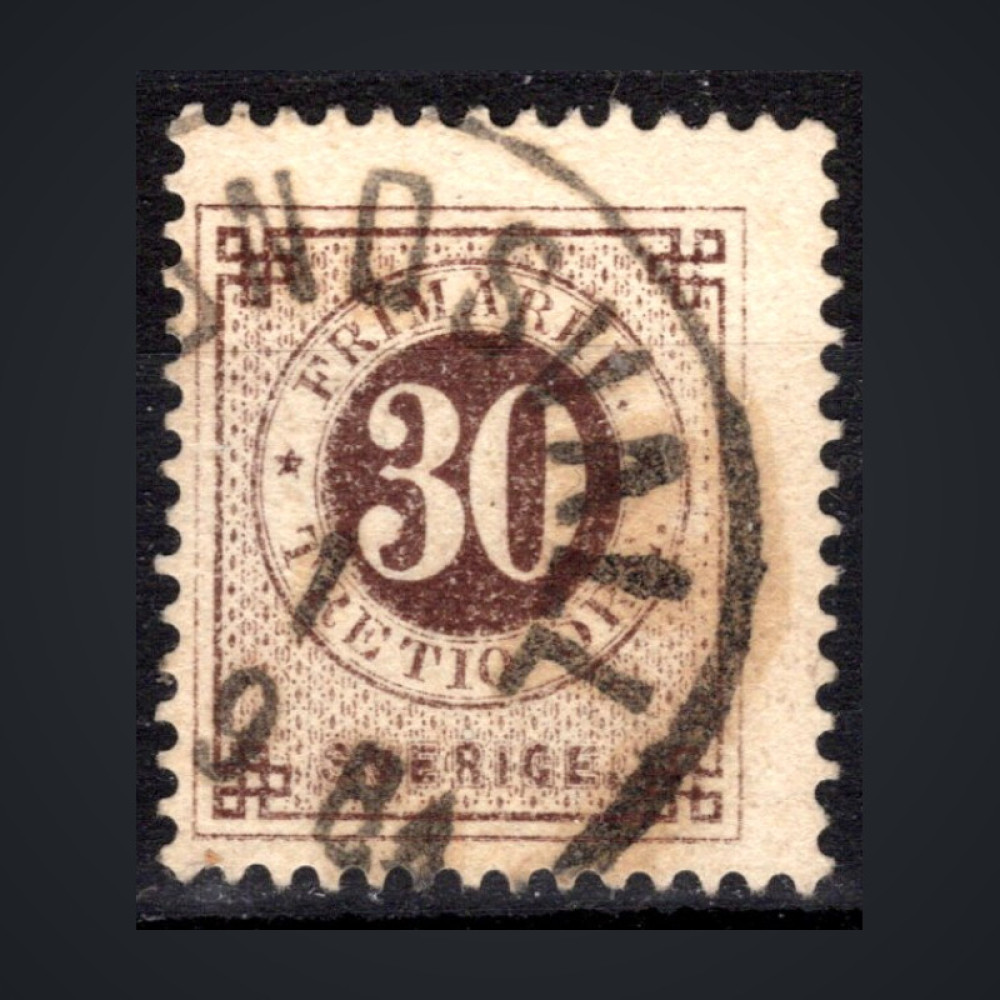 Sello Suecia, Mi.24B (SG 24a), Usado #, 30 Ö