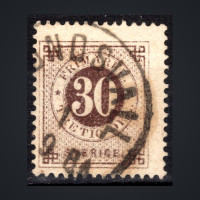 Sello Suecia, Mi.24B (SG 24a), Usado #, 30 Ö
