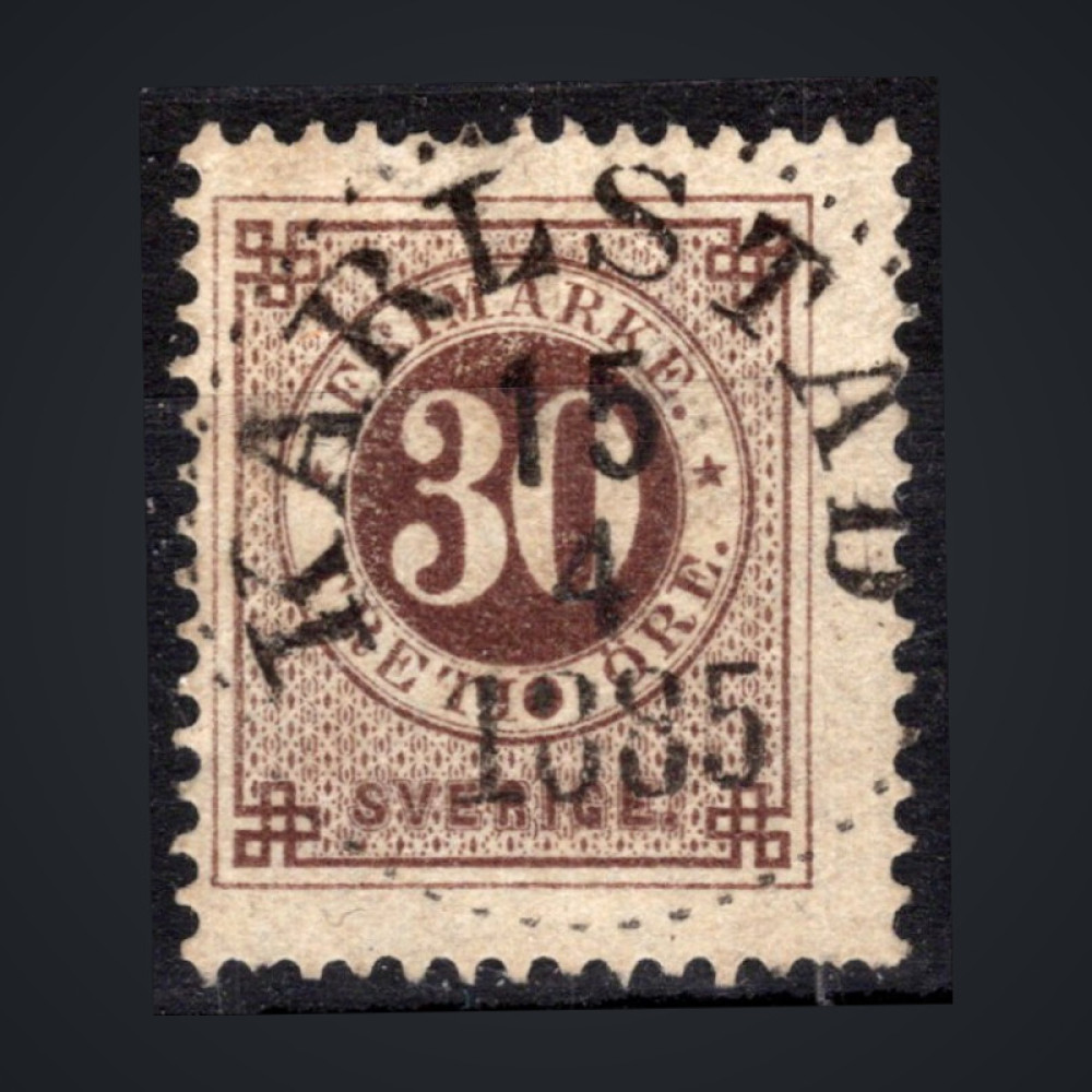 Stamp Sweden, Mi.24B (SG 24a), Used #, 30 Ö