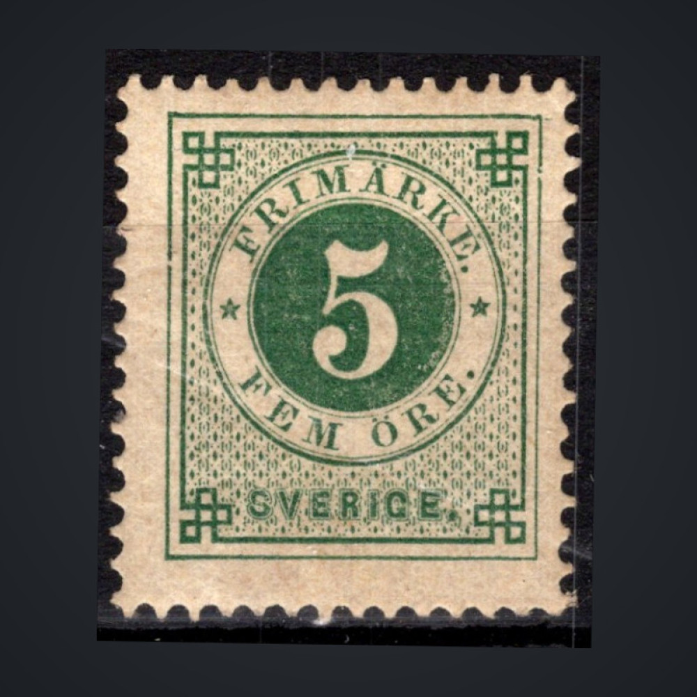 Selo Suécia, Mi.19B (SG 18c), MH, 5 Ö
