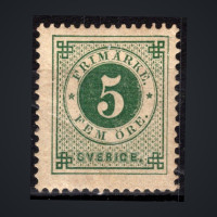 Sello Suecia, Mi.19B (SG 18c), MH, 5 Ö