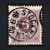 Sello Suecia, Mi.20Bb (SG 19ab), Usado #, 6 Ö