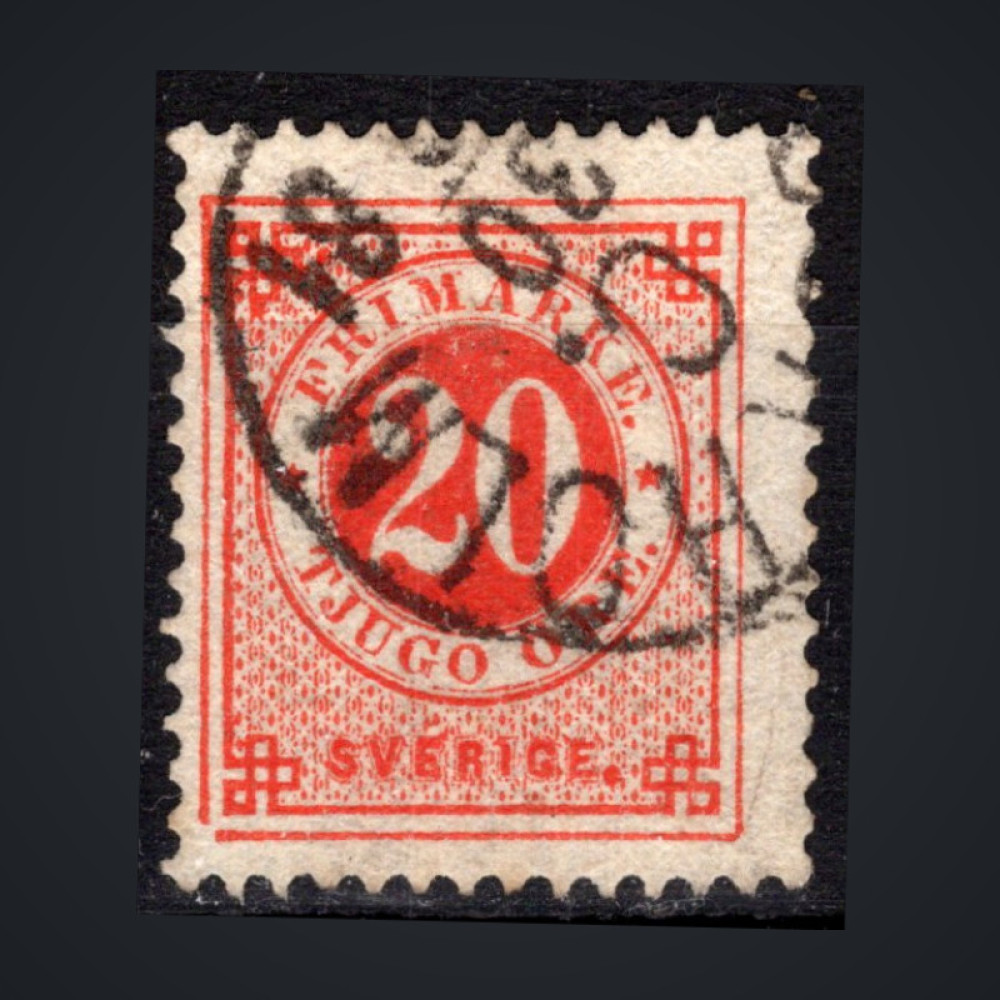 Stamp Sweden, Mi.22Ba (SG 22a), Used #, 20 Ö