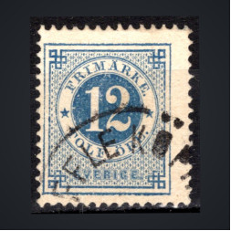 Sello Suecia, Mi.21B (SG 21a), Usado #, 12 Ö