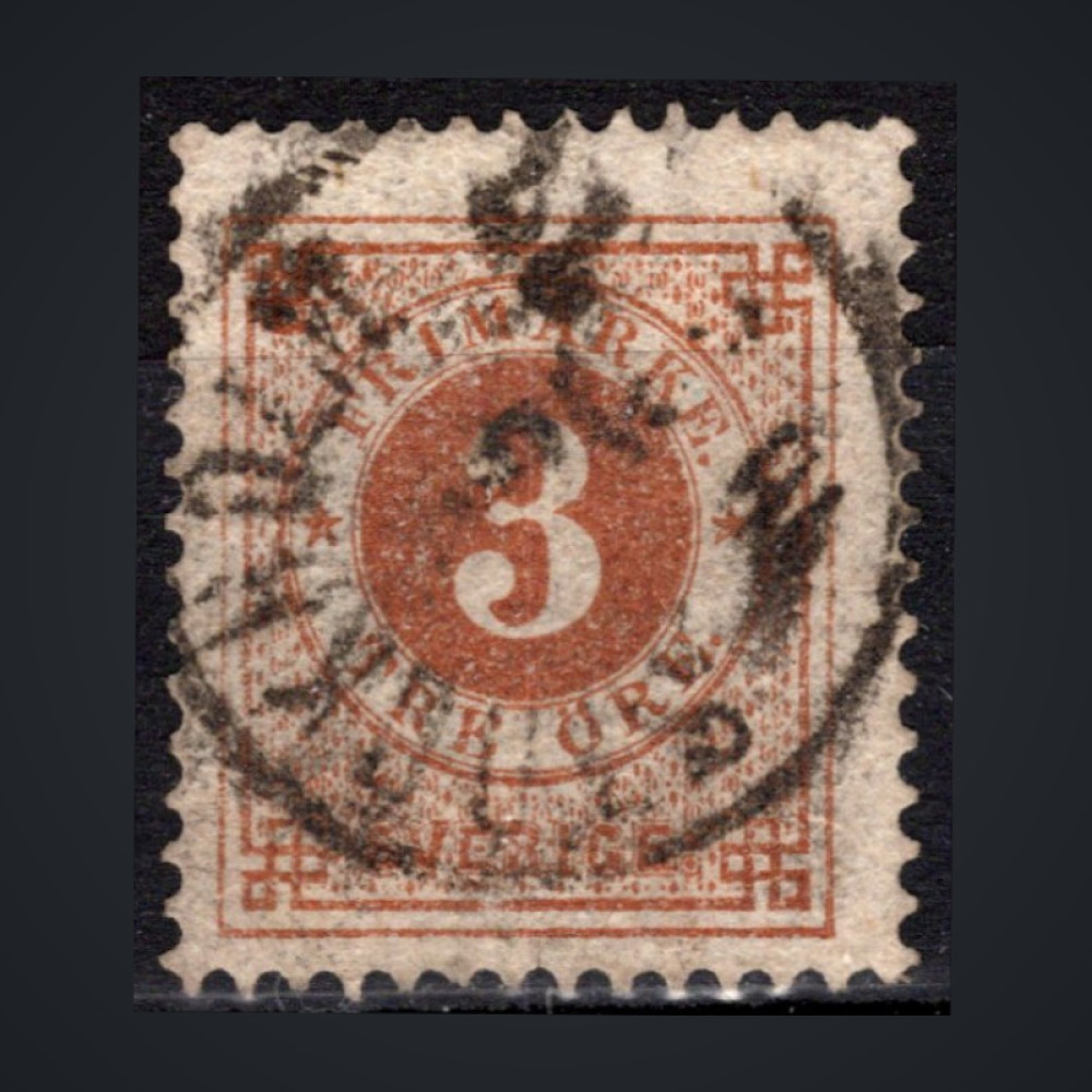Známka Švédsko, Mi.17B (SG 16ab)#, 3 Ö