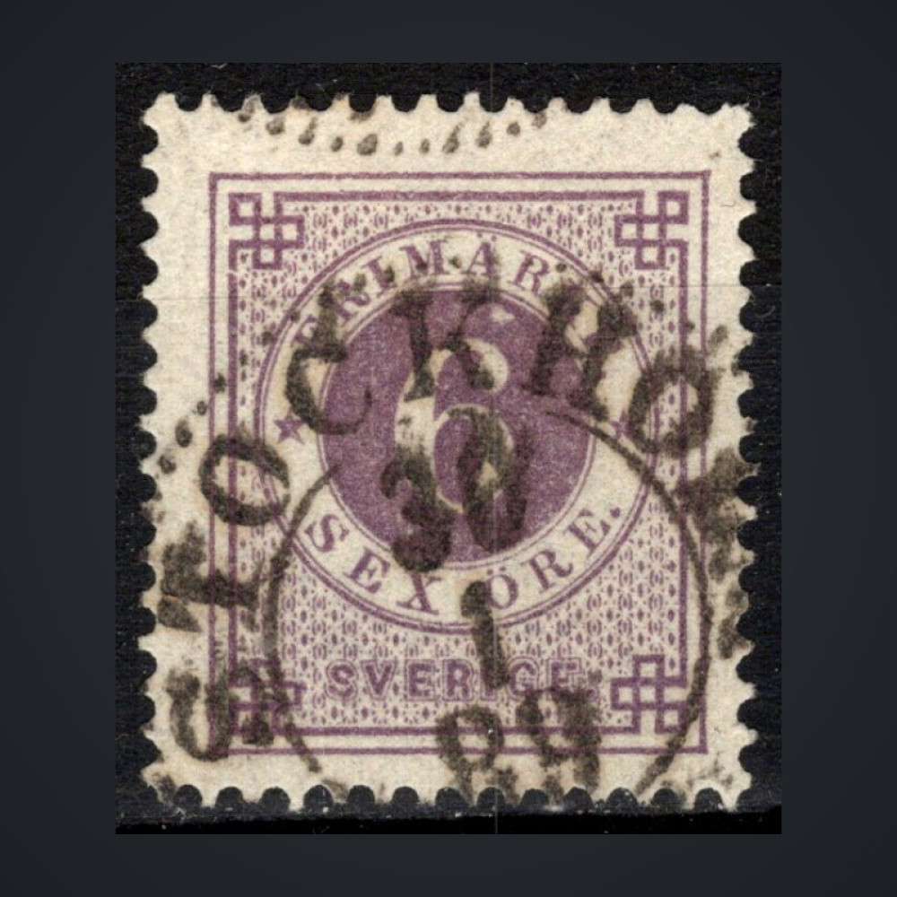 Stamp Sweden, Mi.33b (SG 33), Used #, 6 Ö