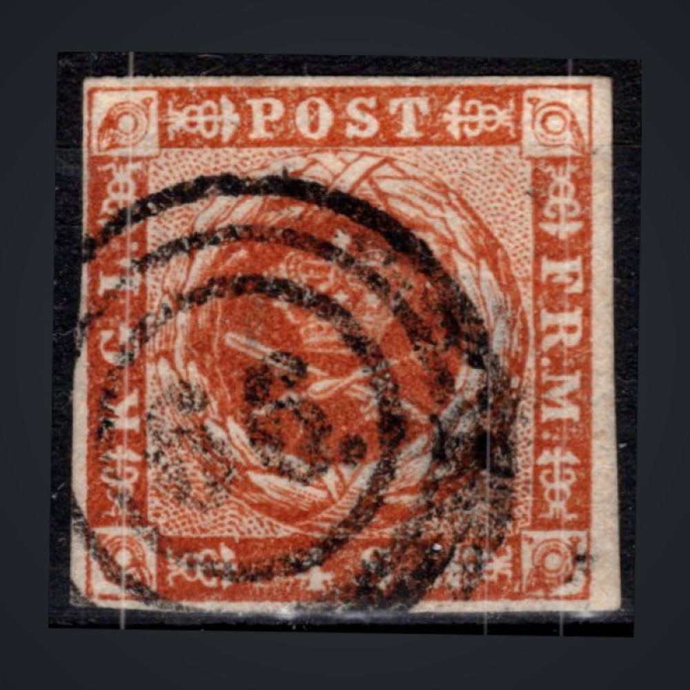 Briefmarke Dänemark, Mi.1IIa (SG 4)#, 4 Sk