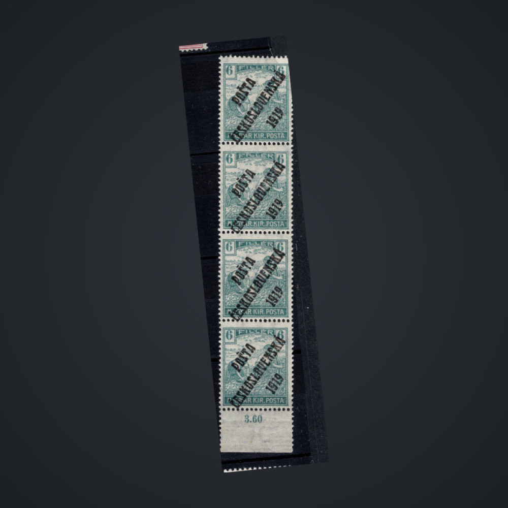 Folha completa Tchecoslováquia, Pof.104 (Mi. 123), MNH, ST de sobreimpressões, 6f