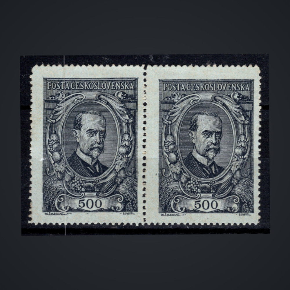 Zweierblock Tschechoslowakie, Pof.141 (Mi. 159)*, 500h