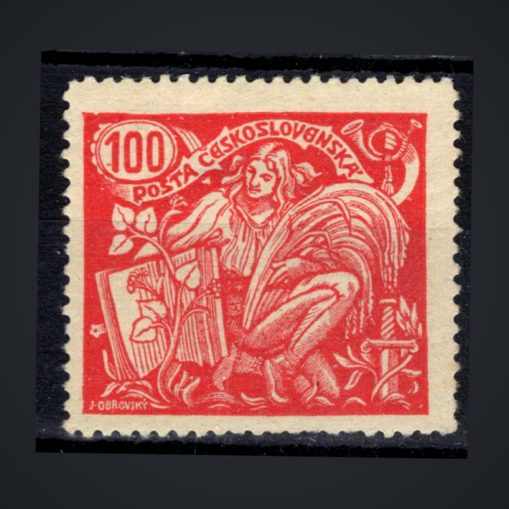 Stamp Czechoslovakia, Pof.173 (Mi. 202), MH, B, Type III, 100h