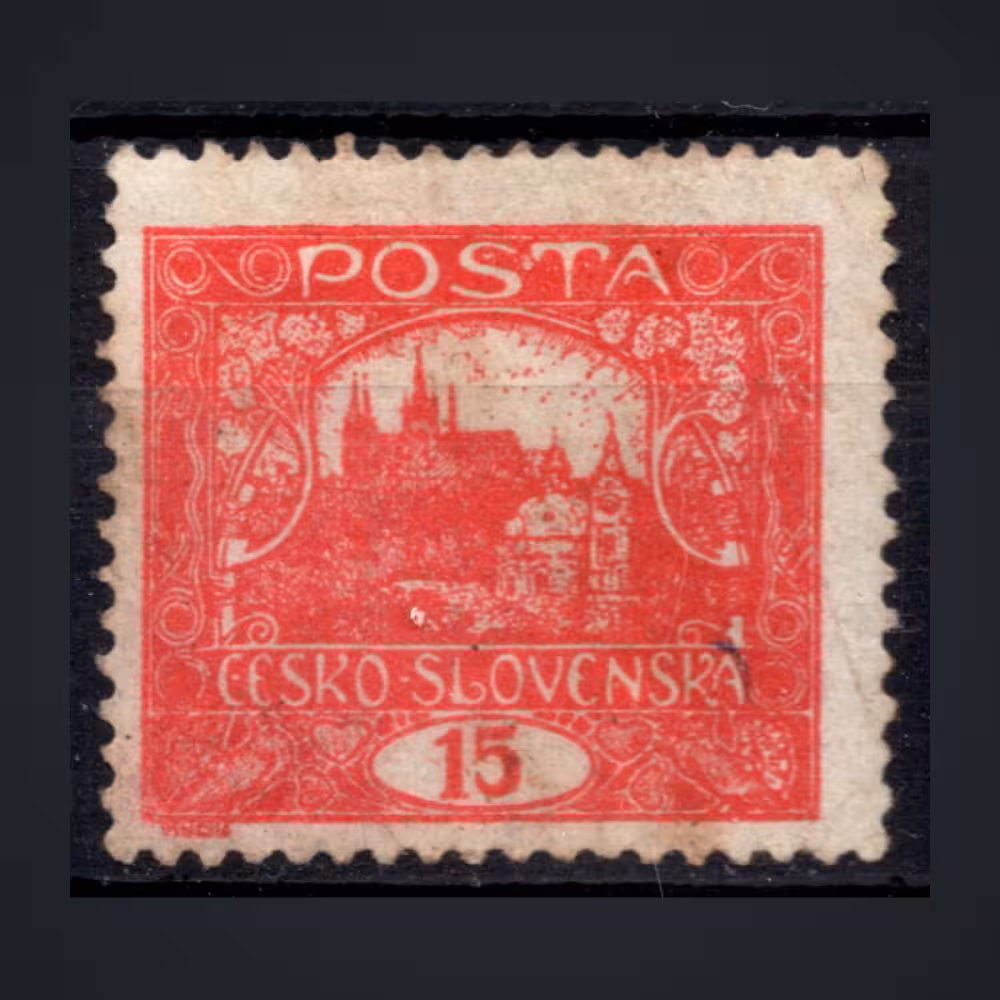 Briefmarke Tschechoslowakie, Pof.7B (Pof. 7B)(*), minderwertige Qualität, 15h