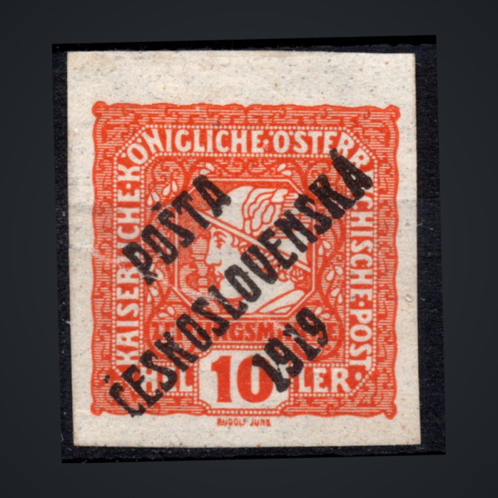 Briefmarke Tschechoslowakie, Pof.63 (Mi. 102)**, Typ I, zerrissen, 10h
