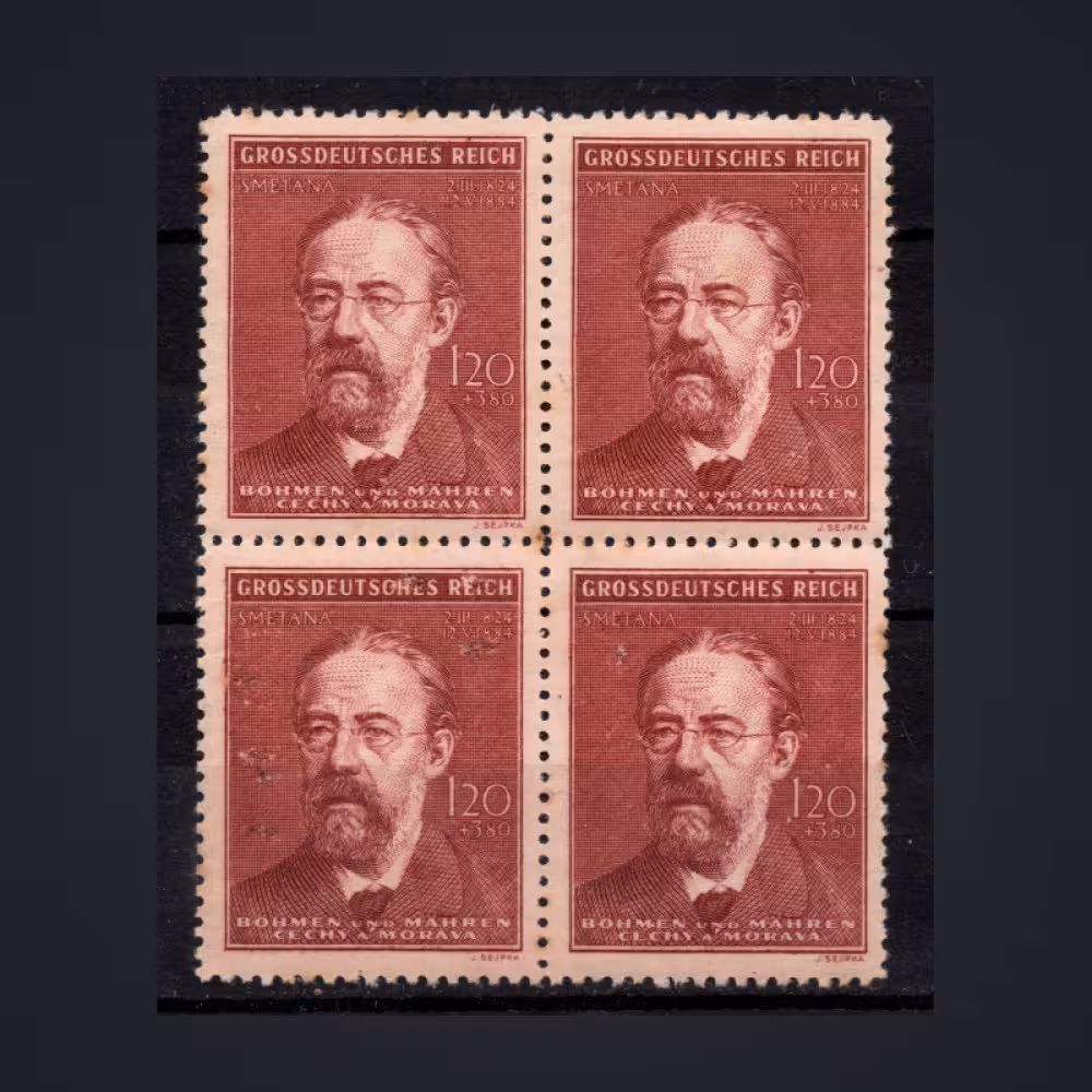 Viererblock Böhmen und Mähren Protektorat, Pof.119 (Mi. 139)**, 120 + 380H