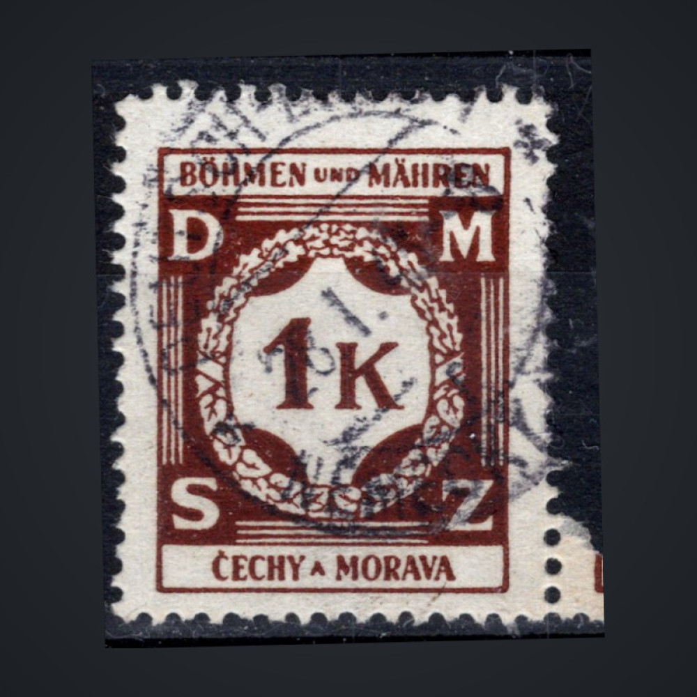Briefmarke Böhmen und Mähren Protektorat, Pof.SL6 (Mi. 6 Dienst.)#, 1K