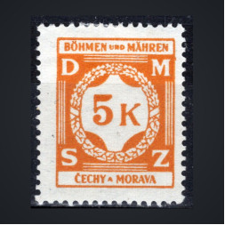 Selo Protetorado da Boêmia e Morávia, Pof.SL12 (Mi. 12 Dienst.), MH, 5K