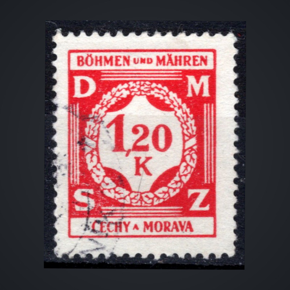 Selo Protetorado da Boêmia e Morávia, Pof.SL7 (Mi. 7 Dienst.), Usado #, 1.20K