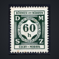 Sello Protectorado de Bohemia y Moravia, Pof.SL4 (Mi. 4 Dienst.), MNH, 60H