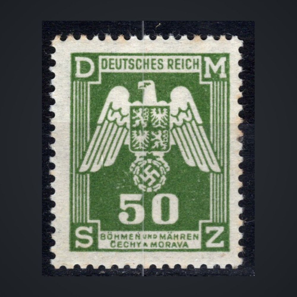 Stamp Bohemia and Moravia protectorate, Pof.SL15 (Mi. 15 Dienst.), MNH, 50H