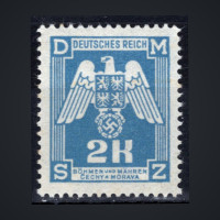 Sello Protectorado de Bohemia y Moravia, Pof.SL21 (Mi. 21 Dienst.), MNH, 2K