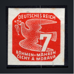 Selo Protetorado da Boêmia e Morávia, Pof.NV12 (Mi. 119), MH, 7H